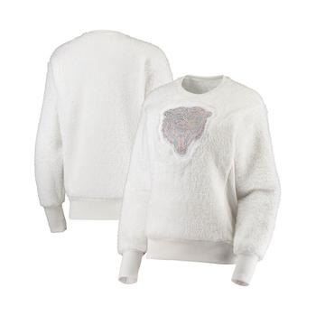 推荐Women's White Chicago Bears Milestone Tracker Pullover Sweatshirt商品