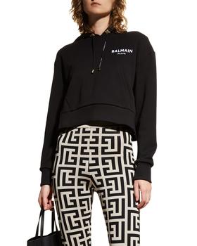 推荐Flocked Logo Cropped Hoodie商品