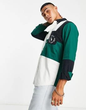 推荐Polo Ralph Lauren x ASOS exclusive collab shirt in cream colour block with logo商品