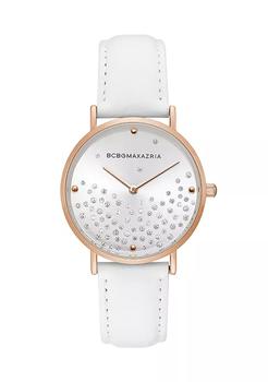 推荐Women's White Leather Strap Watch商品