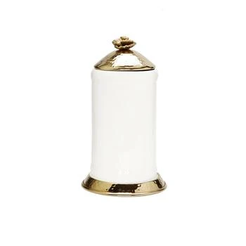 Classic Touch | Glass Canister Hammered Lid and Base Flower Knob Set, 2 Piece,商家Macy's,价格¥487