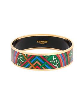 爱马仕手镯推荐, [二手商品] Hermes | Hermes Plated Du Vent L Folk Painted Enamel Bangle (Authentic Pre-Owned)商品图片 