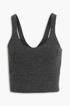 推荐Cropped ribbed wool-blend top商品