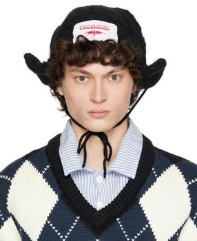 Charles Jeffrey Loverboy | Black Chunky Aviator Beanie,商家SSENSE HK,价格¥523