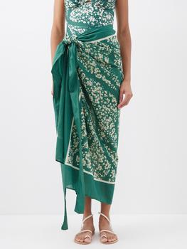 推荐Lavanda floral-print cotton-blend sarong商品