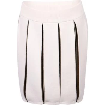 Burberry | Icon stripes pleated skirt in white and beige,商家BAMBINIFASHION,价格¥1850