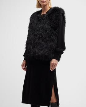 推荐Cashmere Goat Fur Collarless Vest商品