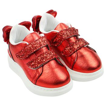 商品Caramelo Kids | Red Glitter Bow Trainers,商家Designer Childrenswear,价格¥325图片