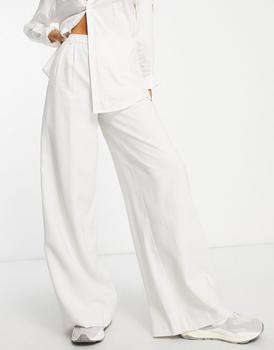 product Stradivarius tailored wide leg trouser in cloud grey image