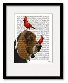 Courtside Market | Basset Hound and Birds 16" x 20" Framed and Matted Art,商家Macy's,价格¥927