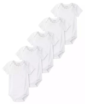 Calvin Klein | Baby Boys or Girls Organic Cotton Short Sleeve Bodysuits, Pack of 5,商家Macy's,价格¥110