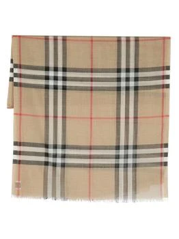 推荐BURBERRY Check motif wool scarf商品