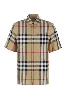 burberry短袖, Burberry | Burberry Short-Sleeved Check Oversized Shirt商品图片 8.8折