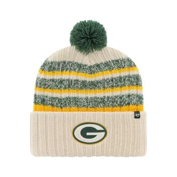 47 Brand | Men's Cream Green Bay Packers Tavern Cuffed Knit Hat with Pom 