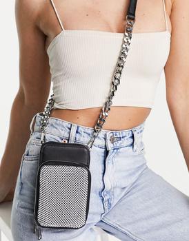topshop包, Topshop | Topshop Cara diamante pouch bag in silver商品图片 