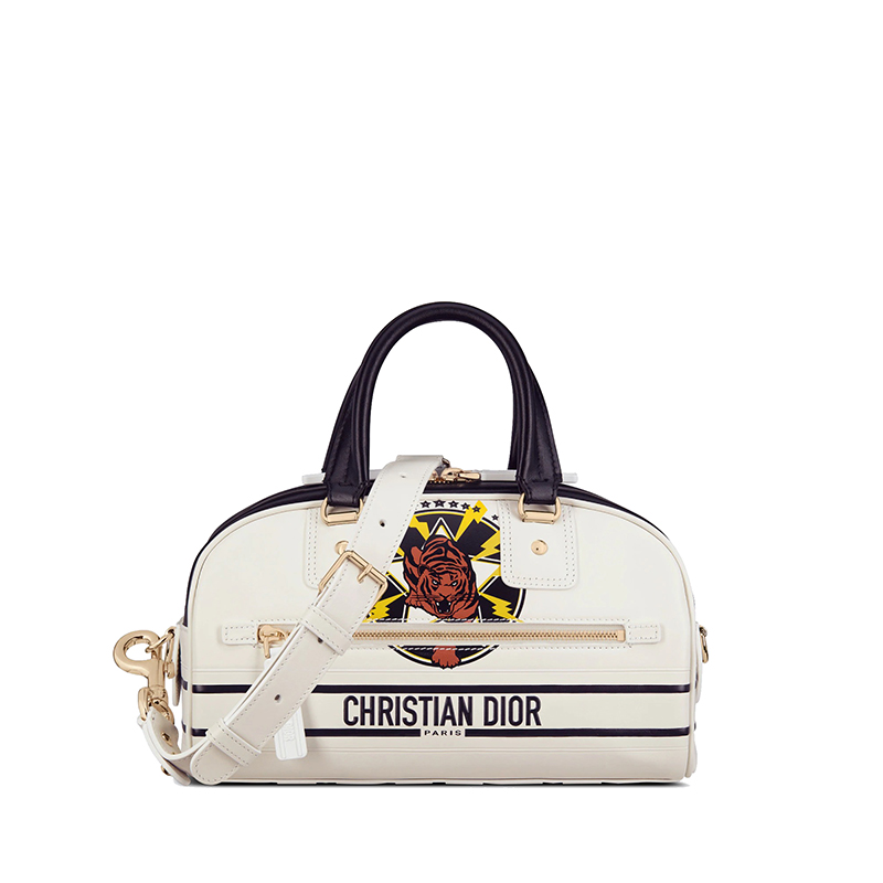 迪奥手提包, Dior | 【包税】DIOR/迪奥 22新款DIOR VIBE系列 女士小号白色小牛皮动物印花标志对比肩背斜挎手提拉链包M6209OFOX_M56E商品图片 额外9.5折, 包邮包税, 额外九五折
