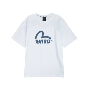 推荐【享贝家】（国内现货-QD）EVISU 福神 箭头星星印花图案休闲短�袖T恤 男女同款 白色 EU2UTS716WH商品
