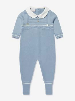 Paz Rodriguez | Baby Boys Knitted Romper in Blue 6折×额外9折, 独家减免邮费, 额外九折