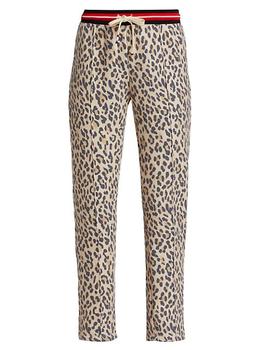 Sol Angeles | Cheetah Cropped Straight-Leg Jogger Pants商品图片,