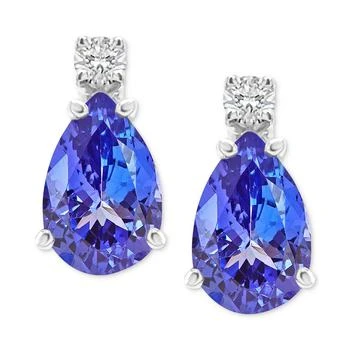 Macy's | Tanzanite (3/4 ct. t.w.) & Diamond Accent Stud Earrings in 14k White Gold,商家Macy's,价格¥3405