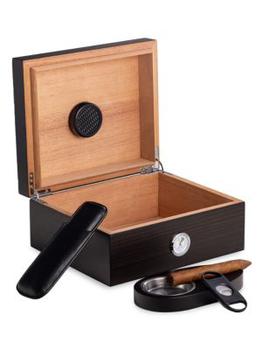 商品Bey-Berk | 4-Piece Cigar Humidor Set,商家Saks OFF 5TH,价格¥1528图片