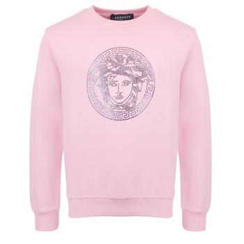 Versace | Pink Diamante Medusa Motif Sweatshirt商品图片,额外8折, 额外八折