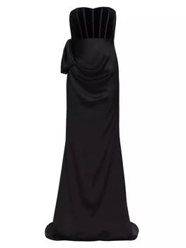 Badgley Mischka | Satin & Velvet Strapless Gown,商家Saks Fifth Avenue,价格¥6000