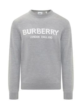 Burberry | Burberry Logo Intarsia Crewneck Knitted Jumper 7.2折