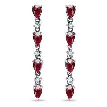 Giani Bernini | Created Ruby and Cubic Zirconia Linear Drop Earrings,商家Macy's,价格¥449