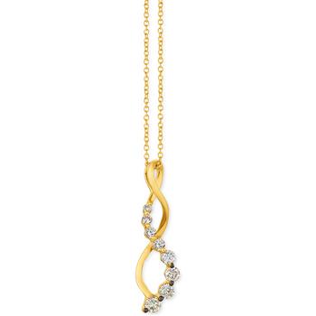 商品Nude Diamond™ Twist 18" Pendant Necklace (3/8 ct. t.w.) in 14k Gold图片
