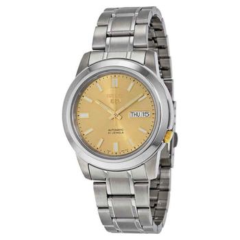 精工5号图片, Seiko | Seiko 5 Automatic Stainless Steel Gold Dial Men's Watch SNKK13商品图片 额外9.5折, 额外九五折