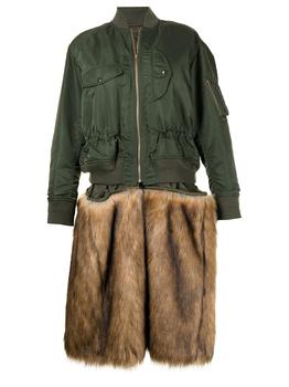 product detachable wool-trim bomber jacket - women image