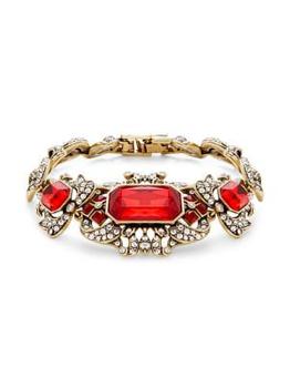 商品Heidi Daus | Yes Rococo Octagon Goldtone, Crystal & Glass Studded Bracelet,商家Saks OFF 5TH,价格¥1138图片