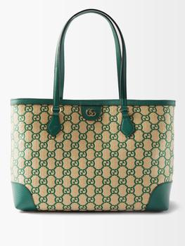 古驰托特包, Gucci | Ophidia faux raffia & leather tote bag商品图片 