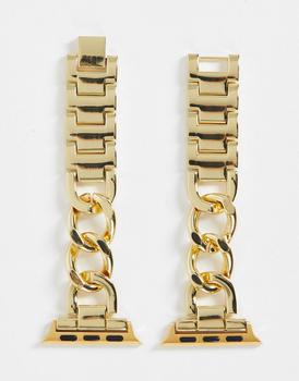商品Faded Future chain bracelet smart watch strap in gold图片