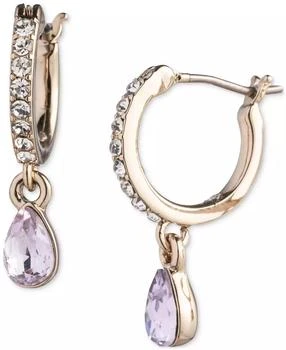 Givenchy | Gold-Tone Pear-Shape Crystal Charm Huggie Hoop Earrings,商家Macy's,价格¥94