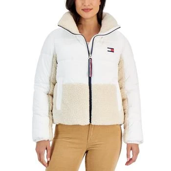 Tommy Hilfiger | Women's Colorblocked Mixed-Media Puffer Jacket 3.9折