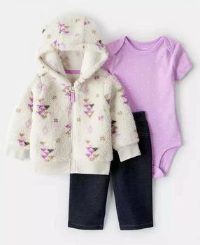 Carter's | Baby Girls 3-Piece Aztec Long-Sleeve Cardigan, Bodysuit and Pants Set,商家Macy's,价格¥112