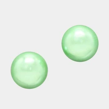 FASHNZFAB | Pearl stud earrings - Rhodium, Green,商家Premium Outlets,价格¥131
