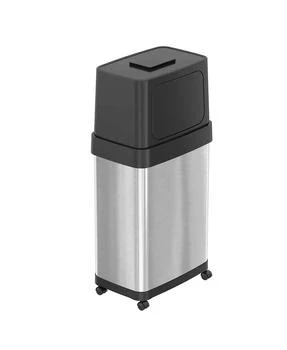 iTouchless | Stainless Steel Dual Push Door Trash Can with AbsorbX Odor Filter and Wheels, Silver,商家Macy's,价格¥1496