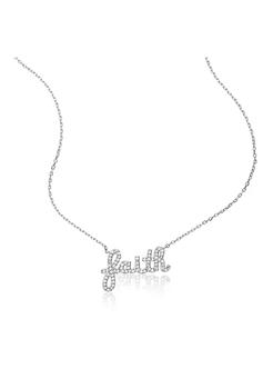 推荐Cursive Faith Necklace Sterling Silver Crystal商品