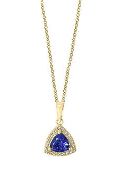 商品1/10 ct. t.w. Diamond and 5/8 ct. t.w. Tanzanite Pendant Necklace in 14K Yellow Gold,商家Belk,价格¥4106图片