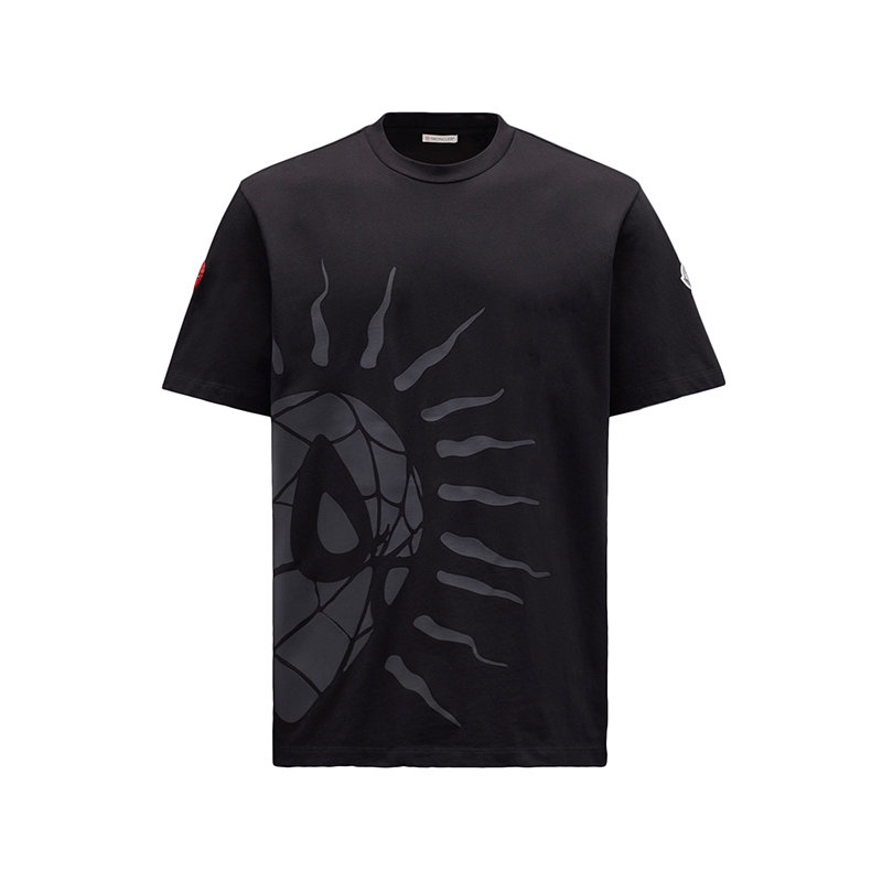 Moncler | 【预售3-7天】Moncler/蒙克莱 22年秋冬新款 男士黑色纯棉蜘蛛侠标志短袖T恤H20918C000048390T999商品图片,1折起, 包邮包税