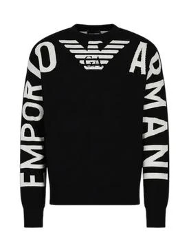推荐Men's Black Maxi Jacquard Logo Virgin Wool Sweater商品