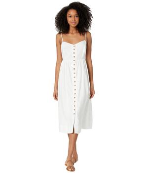Madewell | Linen-Blend Cami Button-Front Midi Dress商品图片,4.8折