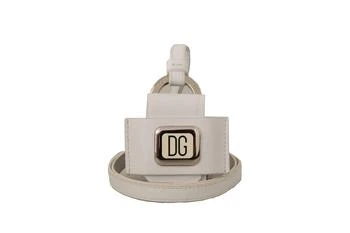Dolce & Gabbana | Dolce & Gabbana White Leather Strap Silver Metal Airpods Case,商家SEYMAYKA,价格¥1800