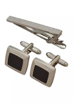 product Textured Dome Tie Bar and Cuff Link Set image