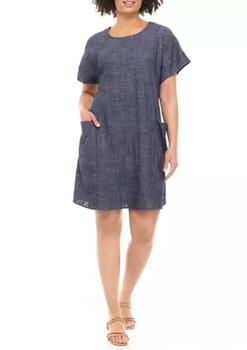Sandra Darren, Sandra Darren | Women's Side Pocket Linen Shift Dress商品图片 2.5折起×额外8.5折, 额外八五折