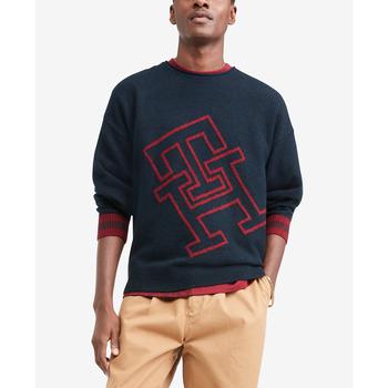Tommy Hilfiger | Men's Brushed Monogram Crewneck Sweater商品图片,8.5折, 独家减免邮费