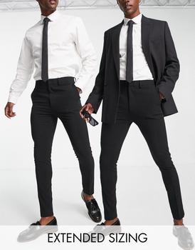 ASOS多少钱, ASOS | ASOS DESIGN super skinny smart trouser multipack in black商品图片 